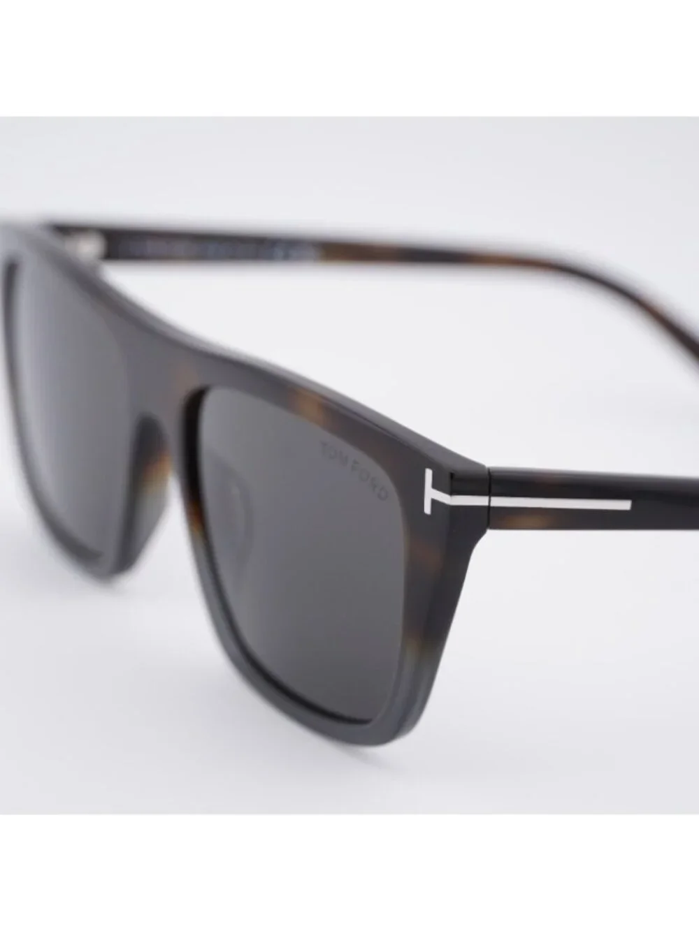 Tom Ford Asian FT1175 55A Sunglasses Coloured Havana Square Frame, Smoke Lenses
